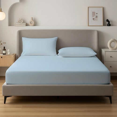 SleepStudio Jersey Fitted Sheet Hellblau