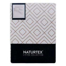 Naturtex 3-piece cotton-satin bed sheet set - Caramel