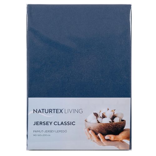 Naturtex Jersey fitted sheet Iron Blue 180-200x200 cm